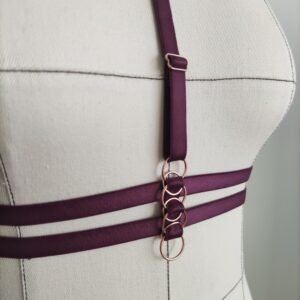 Harnais lingerie Coré Bordeaux, Collection DIVINES - Ellianthe