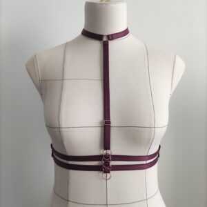 Harnais lingerie Coré Bordeaux, Collection DIVINES - Ellianthe