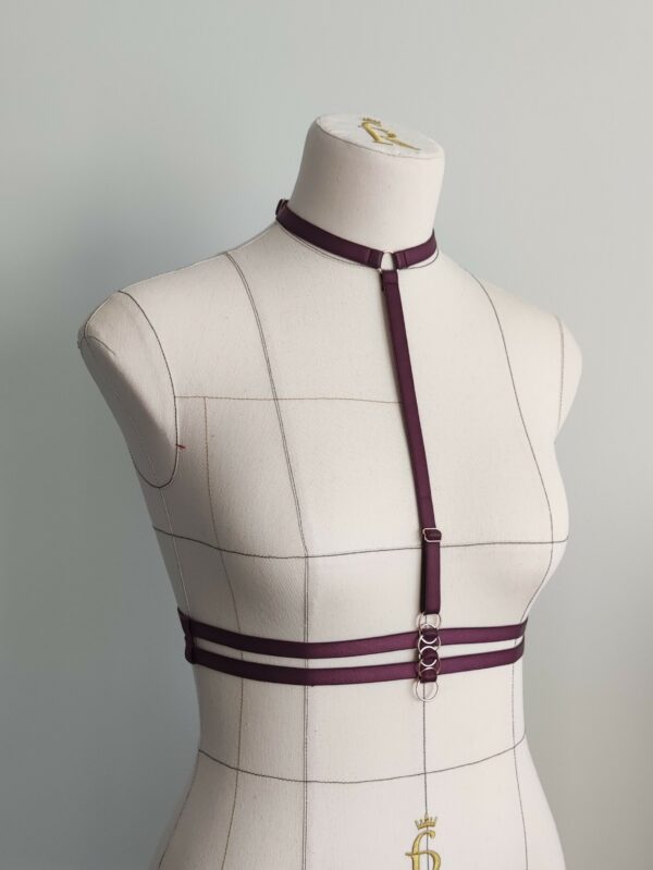 Harnais lingerie Coré Bordeaux, Collection DIVINES - Ellianthe