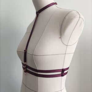 Harnais lingerie Coré Bordeaux, Collection DIVINES - Ellianthe